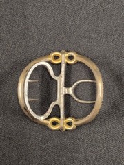 Georgian shoe buckles silver, gilt, steel, and red pastes circa 1760
