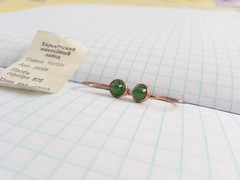 Vintage Earrings Nephrite Stones Gilding Silver 875 star USSR time Women Jewelry