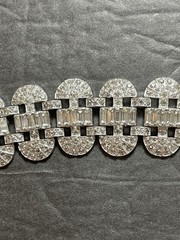 Beautiful 1950’s Rhinestones and Rhodium Plated Bling Bracelet