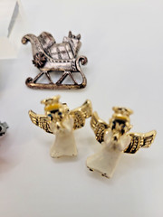 Vtg LOT 6 Pieces Christmas Holiday Jewelry From 1940s-1960s Earrings Pin Brooch
