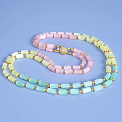 Necklace 23” Vintage Glass Czech Beads Women`s Jewelry Art Deco Style