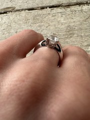 Art Deco 40s Sterling And Spinel Stone Ring Size 5 Wedding Band