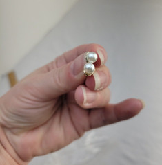 Lovely Carol Lee and Unbranded Gold and Silver Tone Faux Pearl Pierced Earrings