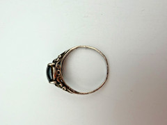 Vintage Sterling Silver Hematite Stone Stamped 935 Made in UK Ring Size 7