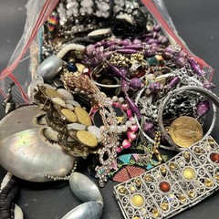 5 LB Junk Drawer Jewelry Lot Stuff Wear Repair Harvest vtg-now etc AS IS scrap Q