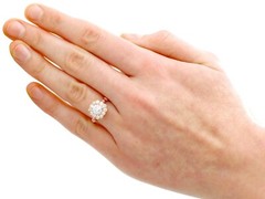 Antique Contemporary 1.69 Ct Old Cut Diamond 18k Rose Gold Cluster Ring Size 6