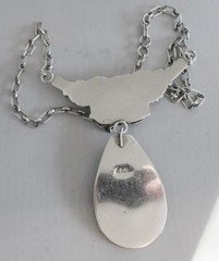 BIG CAROL FELLEY SOUTHWEST STERLING NECKLACE, 48 GRAMS, 3 1/8 x 3 INCHES PENDANT