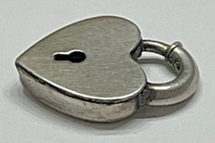 Sterling Silver Heart Locket Charm Pendant Puffy Signed Lampl Vintage Antique US