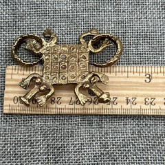 Rare vintage ALVA MUSEUM REPLICA gold tone aztec maya Alligator #89