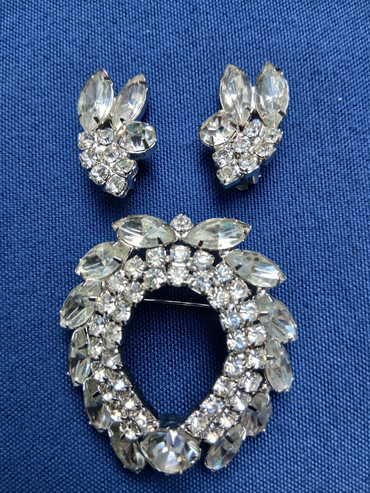 *Confirmed* Juliana Brooch And Earings Set In Clear Rhinestone #4130