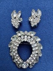 *Confirmed* Juliana Brooch And Earings Set In Clear Rhinestone #4130