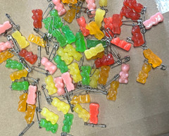 Vintage Sugar Rush Original Gummy Bear Jewelry Plastic Charms Saftey Pin 200+