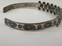 Vintage Nickel Silver – NAVAJO Signed SANFORD Stamped Cuff Adjustable Bracelet