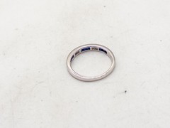 $3000 1.50ct VS G Princess Cut Diamond Blue Sapphire 18k White Gold Ring