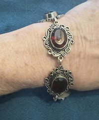 Vintage Silver and Garnet Bracelet