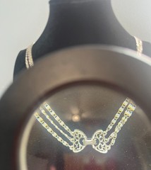 Vintage GOLDETTE Signed 3-Strand Necklace Intaglio Reverse Cameo Pendant As Is