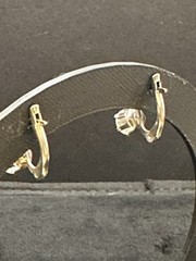 Vintage Sterling Silver Glass Drop Earrings Leverback Closure 1.5g