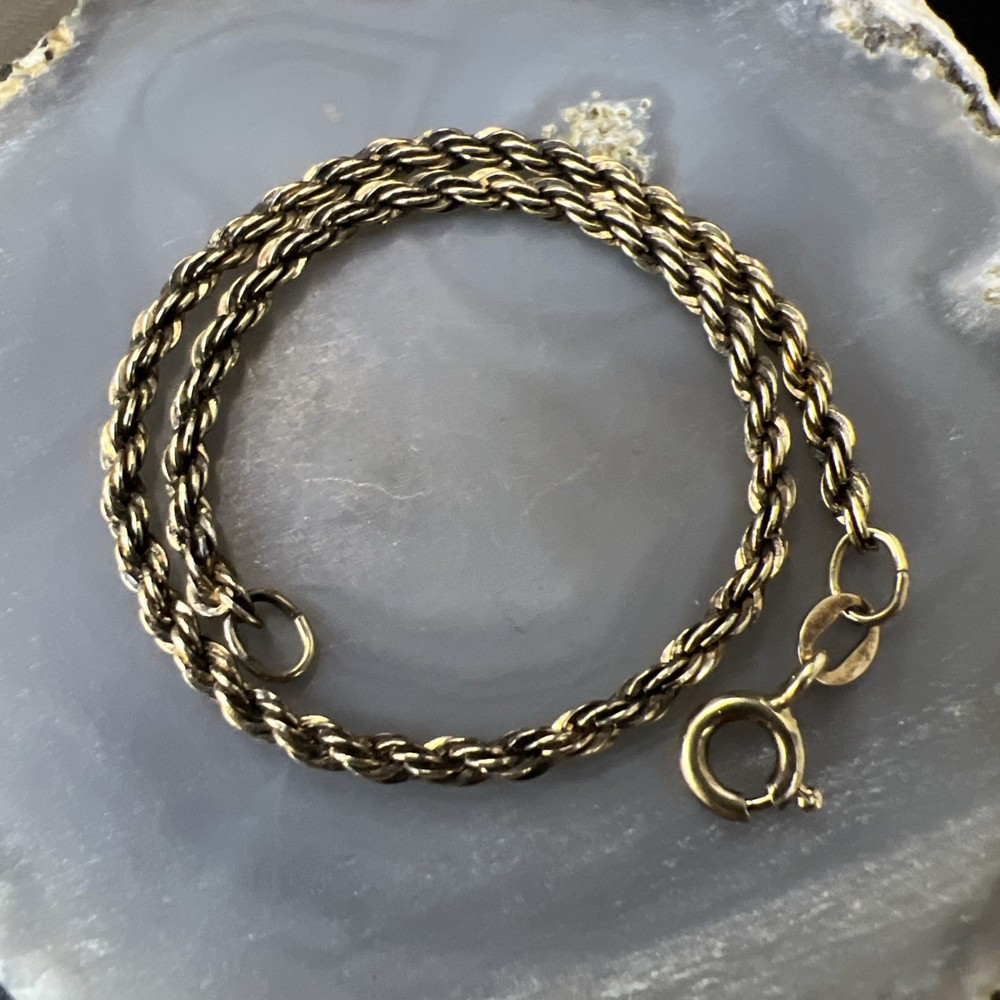 925 Sterling Silver VTG Bracelet ~ Danecraft ~ 2.5mm Rope Chain ~ 7″ ~ 2.9g