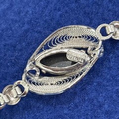 Vintage Bracelet Signed Sorrento Sterling Silver With Hematite Stones
