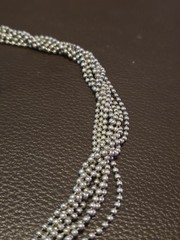Necklace Choker 8 Strand Bead Link Ball Chain with mid pendant