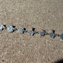 Vintage 1950s Sterling Silver Peter Rabbit Storybook Animal Link Bracelet