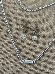 Vintage SIGNED W. Germany Jewelry Lot Silver Tone – Necklace & Earrings Dangle