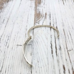Vintage Silver Tone Pink Alpaca Mexico Hinged Abalone Bracelet 6.5 in