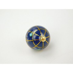 Michael Anthony 14K Gold Lapis & Stone Inlay World Globe Pendant Charm 1″ Long