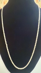 925 Sterling Silver Vintage Eastern Europe Rope Necklace -21″ -49cm -13.9g #1670