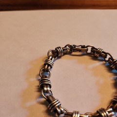 VTG Taxco Mexico Sterling Silver Coil Chain Bracelet