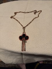 Woman’s Vintage Copper Rhinestone Necklace Measuring 22 Inch
