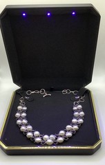 Vintage Sterling Silver 925 Pearl and Black Onyx Collar Necklace Elegant Estate