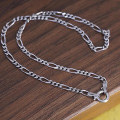 9.5” 3mm, Vintage two tone gold over sterling silver anklet, 925 figaro chain
