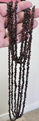 Lot 3 Genuine Garnet Chip Bead Necklaces 35″ Natural Gemstone Vintage 162.5g