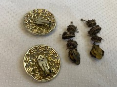 Vtg Clip-On Earring Lot Robert Rose Renoir Dalsheim Judy Lee Lisner Faux Gems