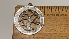 VINTAGE STERLING SILVER TREE OF LIFE CHARM PENDANT SIGHNED JMS STERLING