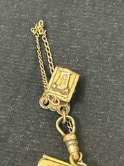 Vintage MH & company Marathon Gold Multi striped Rectangular locket Signed