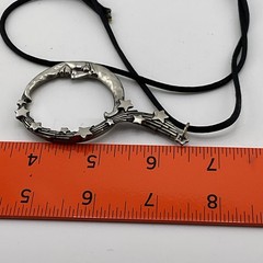Vintage JJ Crescent Celestial Moon And Stars Magnifying Glass Necklace Pendant