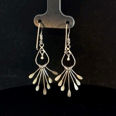 Tear Drop Dangle Silver Earrings .925 Sterling Silver 1.3g (KS1017326)