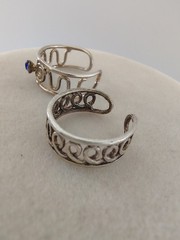 Vintage 925 Sterling Silver Ring Lot 6pc Adjustable Stackable Tested Pinky Toe