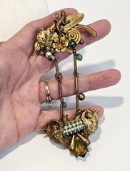 Vintage John Wind Maximal Art brooch Assemblage 1988 large dangle