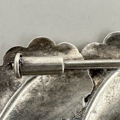 TEKA Theodor Klotz Germany Leaves Brooch Continental Silver 800 Art Deco Bar Pin