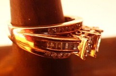 Antique⌛10K Rose Gold Princess Round & Baguette Diamond Ring💍Size 6 3/4💍1 CTTW