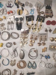 Vintage To Modern 120 Pairs Of Earrings Clip On Post Hangers Various Colors Size