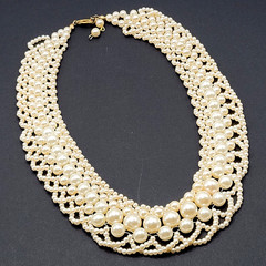 Faux Pearl Collar RBG Style Professional Old Style Elegance Necklace 18 Inch