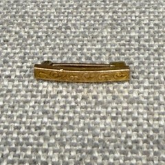 Vintage Ballou Bar Pin Small Gold Tone Etched Scroll Design 7/8 Inch
