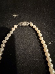 Vintage 14k Taxco Mexico Pearl Necklace 9 Inches Long