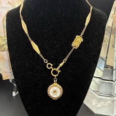 Vintage 12k Gold Filled Pocket Watch Fancy Link Chain FOB,Swivel Dog Clip, Czech