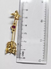 0.68ct Rose Cut Diamond Ruby Antique Victorian Look 925 Silver Wedding Brooch