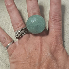 Vintage Genuine Jade Jadeite Massive Dome Cocktail Signet Ring Size 10 21g